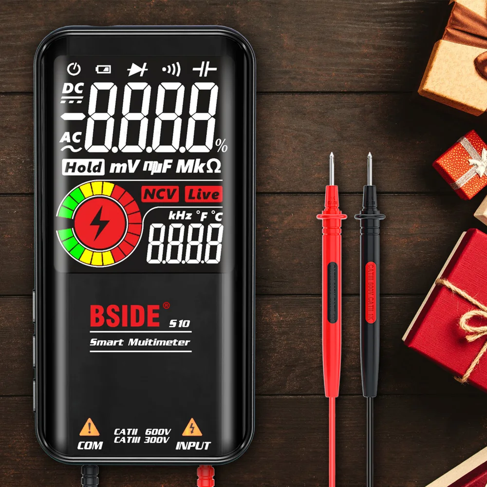 BSIDE Profesional Digital Multimeter 9999counts Smart serie multimetro DC AC Voltage Capacitor Ohm Diode NCV Hz Live wire Tester