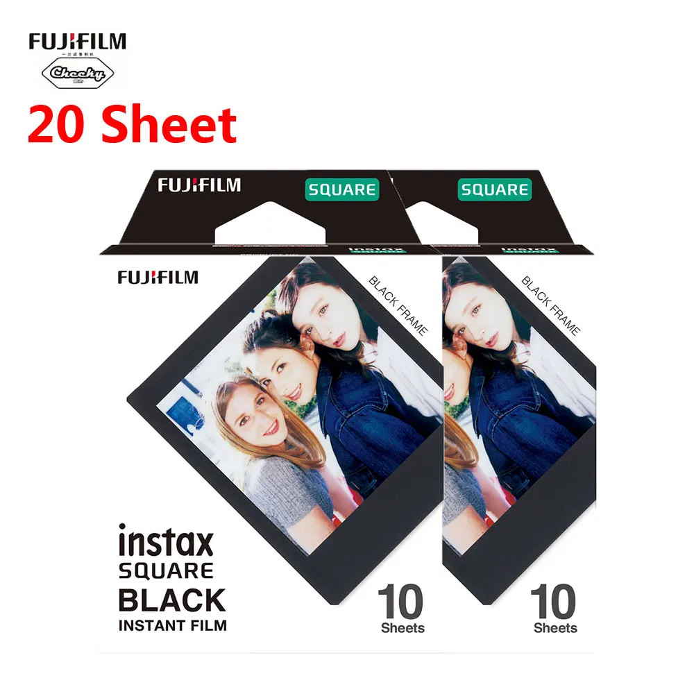 80 листов Fuji Fujifilm Black Edge instax Mini пленка для Fujifilm instax SQUARE SQ20/SQ10/SQ6 SHARE SP-3 SQ принтер фотопленка - Цвет: 20 Sheets