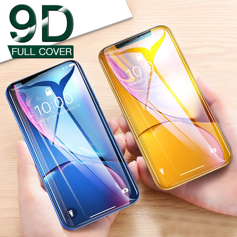 Защитное стекло 9D для iPhone 6 6s 7 8 plus XR X XS переднее покрытие закаленное Xs Max защита