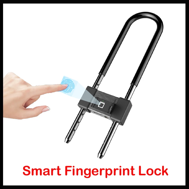 

Fingerprint Door Lock Smart Padlock USB Rechargeable Anti-Theft Lock Gate warehouse Security Lock