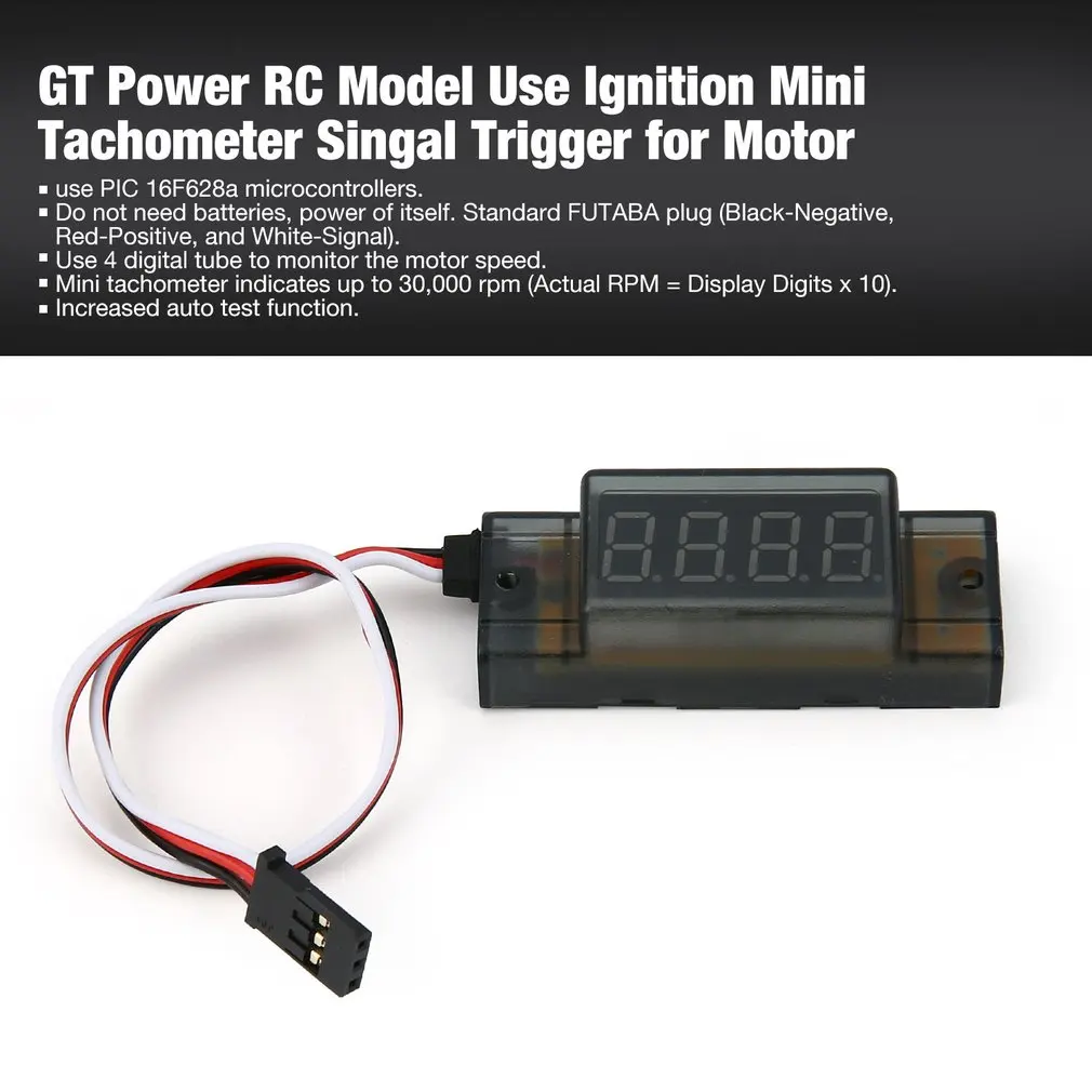 Тахометр GT Power RC с функцией зажигания мини тахометр одним триггером для мотора
