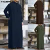 INCERUN Men Muslim Islamic Kaftan Arab Vintage Long Sleeve Men Thobe Robe Loose Dubai Saudi Arab Kaftan Men Clothing 2022 S-5XL ► Photo 1/6