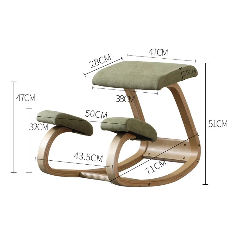 Original kneeling chair stool ergonomic correct posture knee pads anti-myopia chair wooden home office furniture images - 6