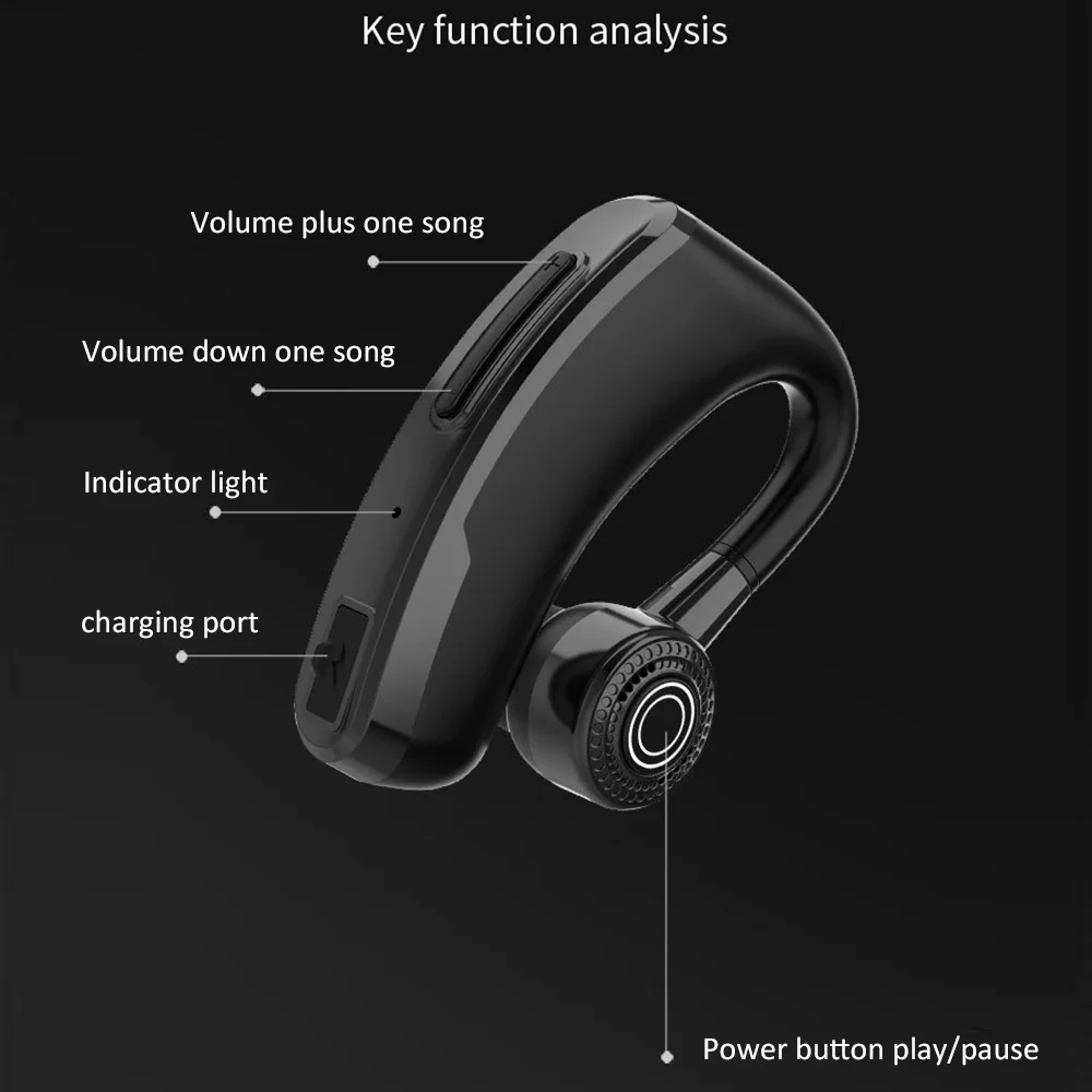 V10 бизнес Bluetooth наушники Быстрая зарядка драйвер Handsfree наушники с микрофоном Голосовая команда Шумоподавление для всех телефонов