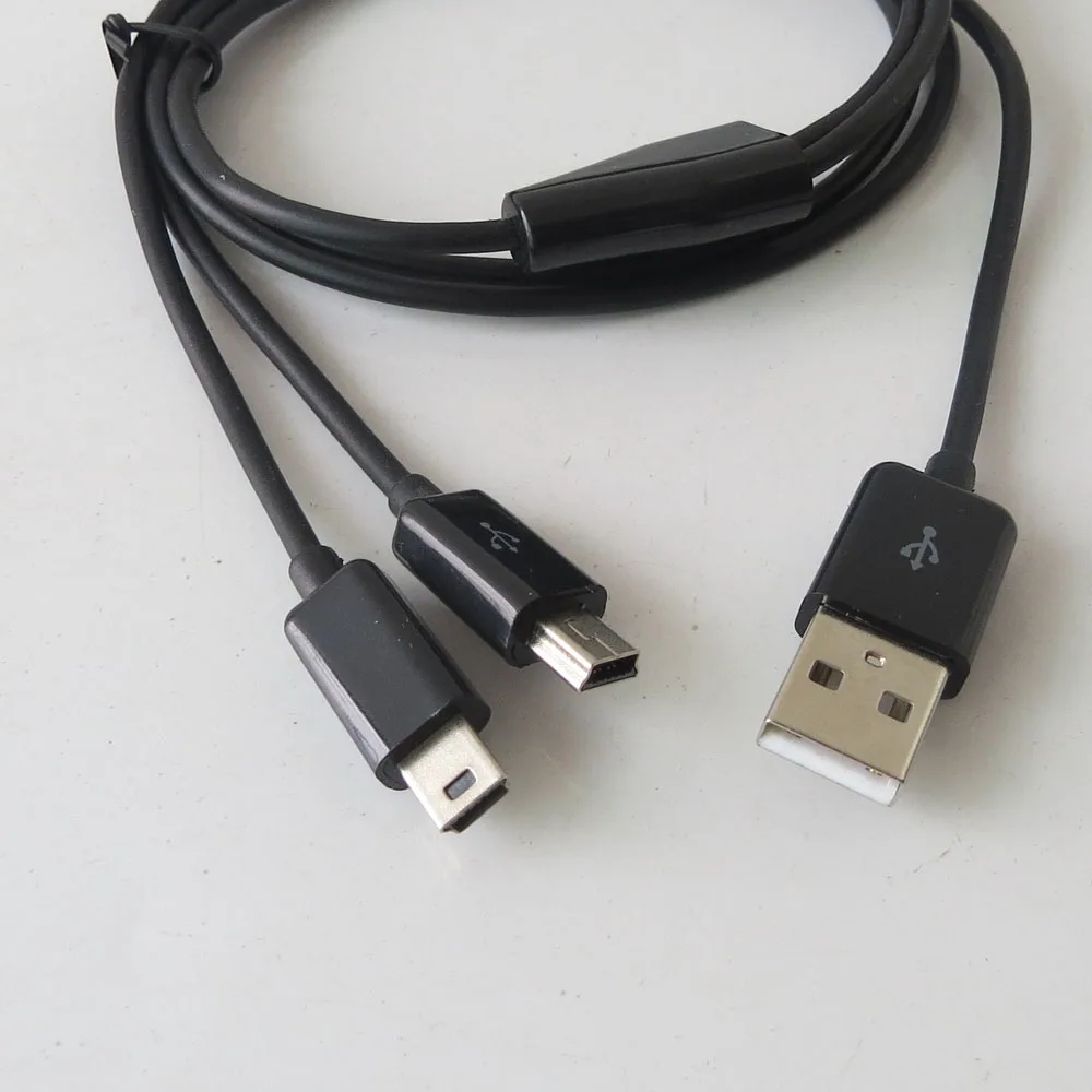 PVC разветвитель длиной 1 метр кабель питания и синхронизация 2 мини USB устройств