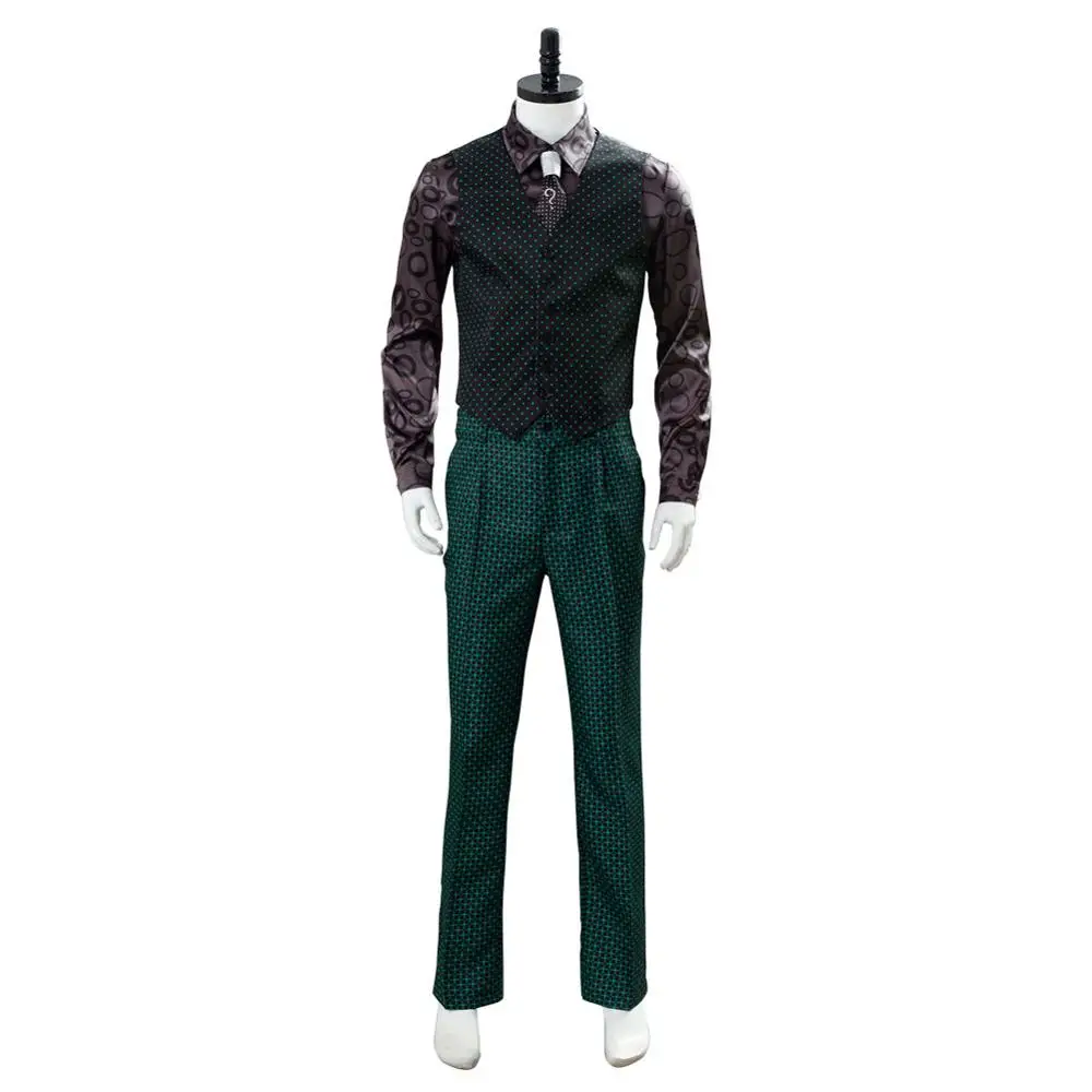 Gotham сезон 5 The Riddler Косплей Эдварда Nygma Костюм Униформа полный костюм зеленый Косплей Костюм для взрослых