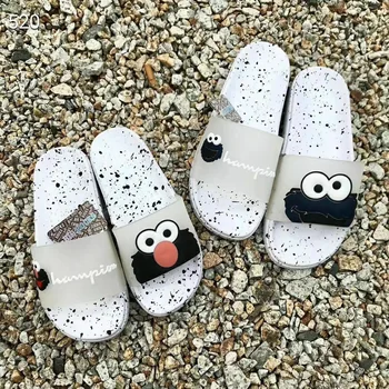 

2019ins Trembles Sesame Street Slippers Joint Name Money Couple Male Lady Gao Quality Non-slip Home Outside Wear