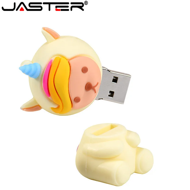 JASTER новая мультяшная плюшевая детская Флешка 4 ГБ 16 ГБ 32 ГБ 64 ГБ usb 2,0 usb флеш-накопитель карта памяти, Флеш накопитель модный подарок