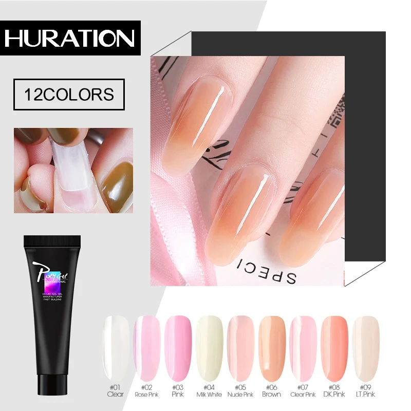 

Huration PolyGel Nail 9 Colors Camouflage Builder Finger Gel Nail Art Hard Jelly Poly Gel Hot Sale Acrylic Polygel Extension
