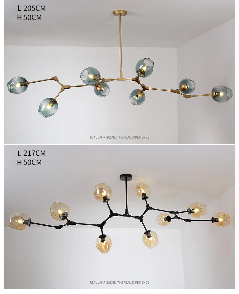 round chandelier Modern LED Chandelier for Living Room Kitchen Loft Villa Glass Ball Nordic Hanging Pendant Lamp Bedroom Lighting Fixture Lustre modern chandelier lights