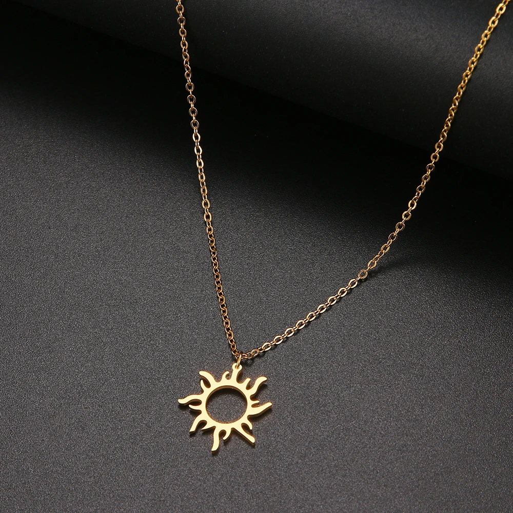 Dotifi 316l Stainless Steel Necklace Plated Ethnic Sun Totem Pendent  Necklaces For Charm Women Birthday Party Fashion Jewelry - Necklace -  AliExpress