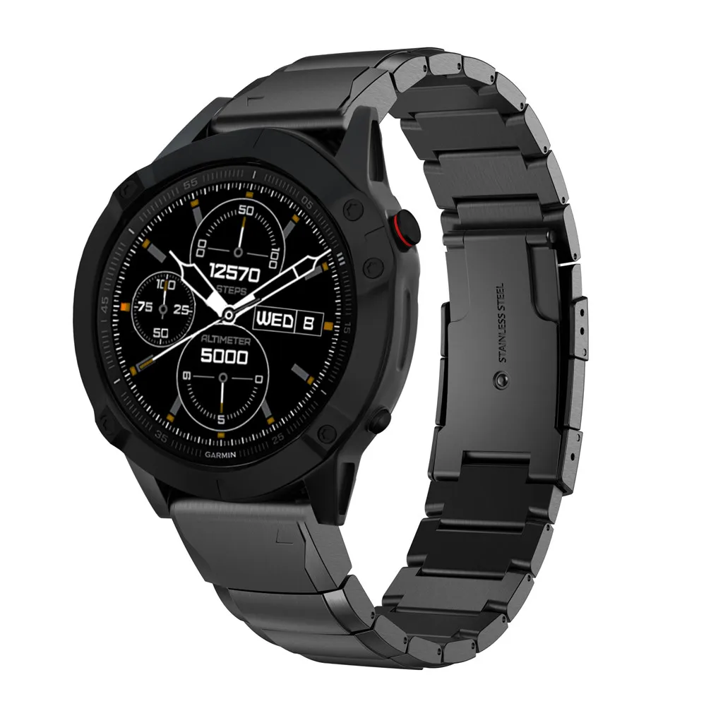 22 мм Quick Fit Fenix 6/6 plus металлический ремешок из нержавеющей стали для часов Garmin Fenix 5/5 Plus/Instinct/Forerunner 935 браслет