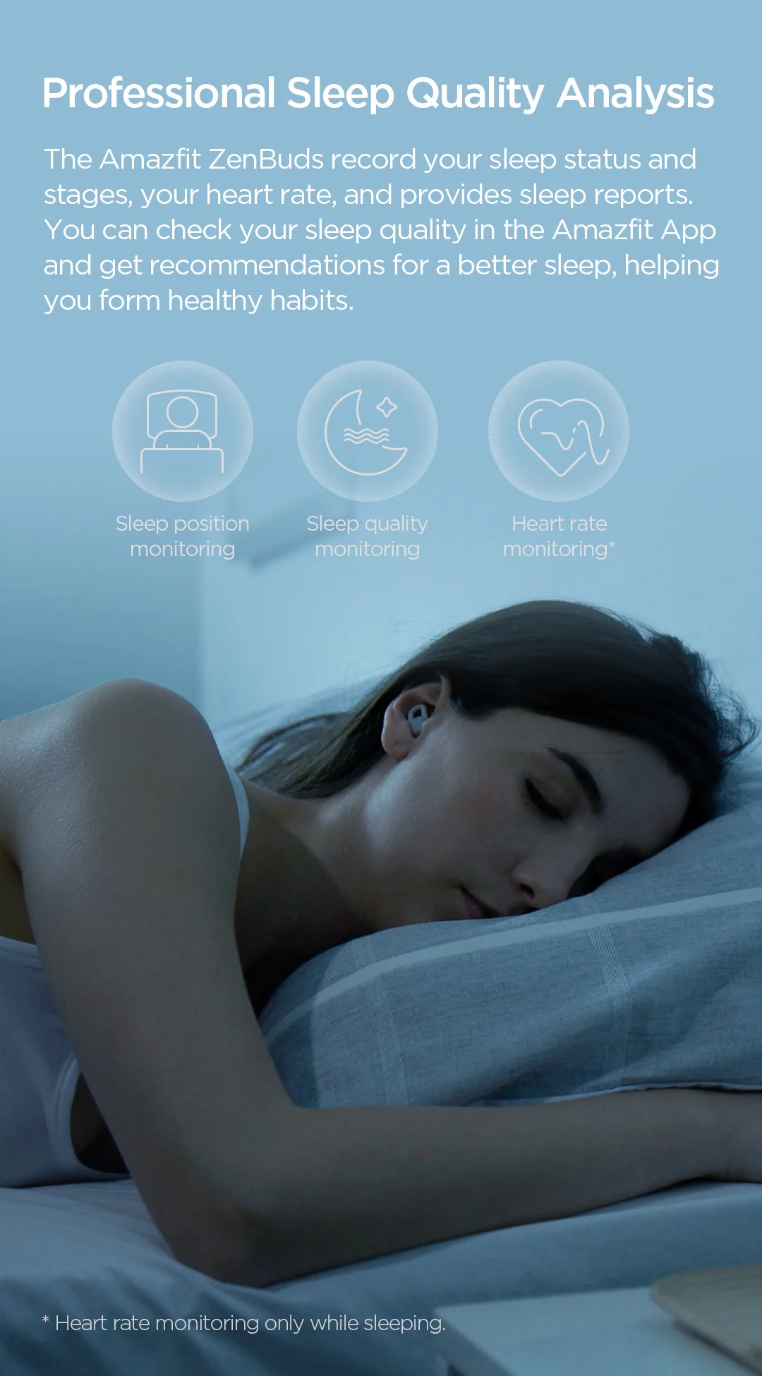 Amazfit Zenbuds Sleep Monitoring Noise Blocking TWS Earphone