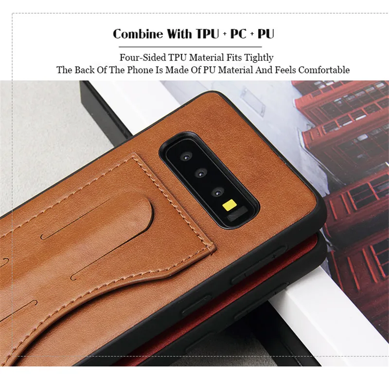 Автомобильный Магнитный кожаный чехол Etui Note10plus для samsung Galaxy Note 10, 8, 9, S10, S9, S8 Plus, S10E, слот для карт, тонкий Чехол
