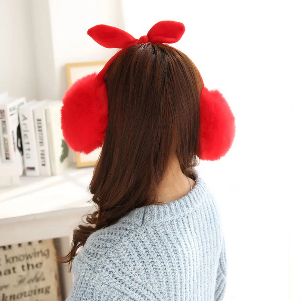 Orejeras de invierno наушники для ушей зимние аксессуары orejeras earmuff protetor de orelha inverno уши кролика с бантом Z5