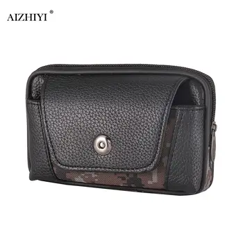 

Multi-function Men PU Waist Pack Bum Bag Classic Texture Creative Design Chic Leisure Casual Small Mobile Phone Wallet Pouch
