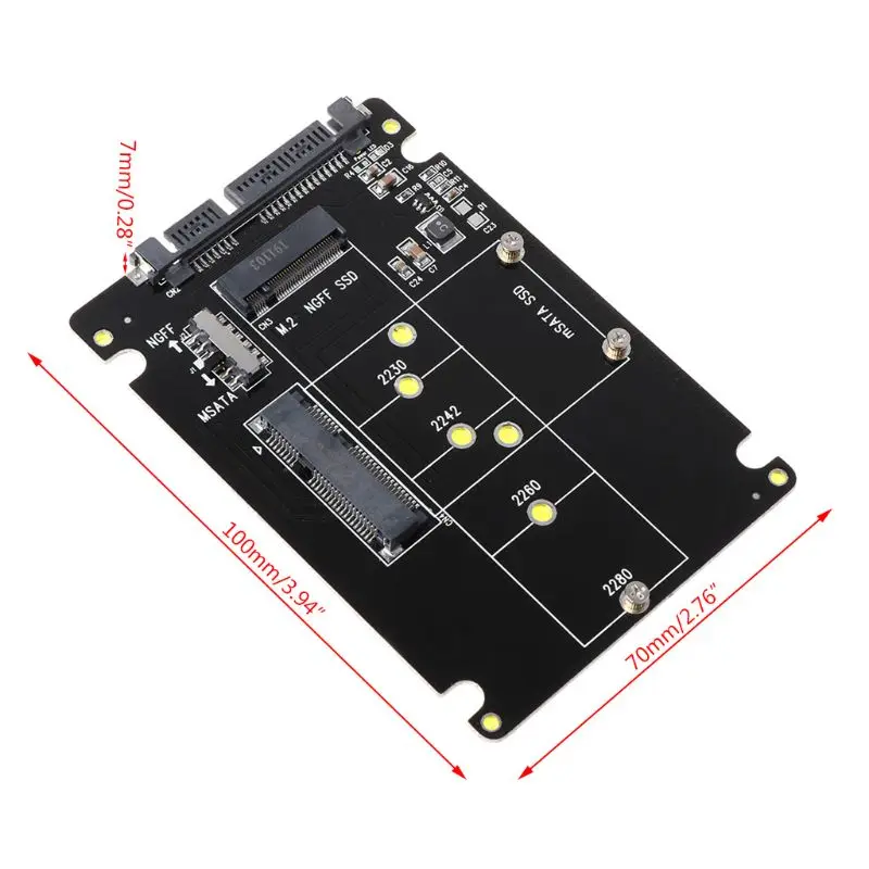 2в1 MSATA/M.2 NGFF для SATA3 адаптер карты корпус для 2," SSD ПК компьютер