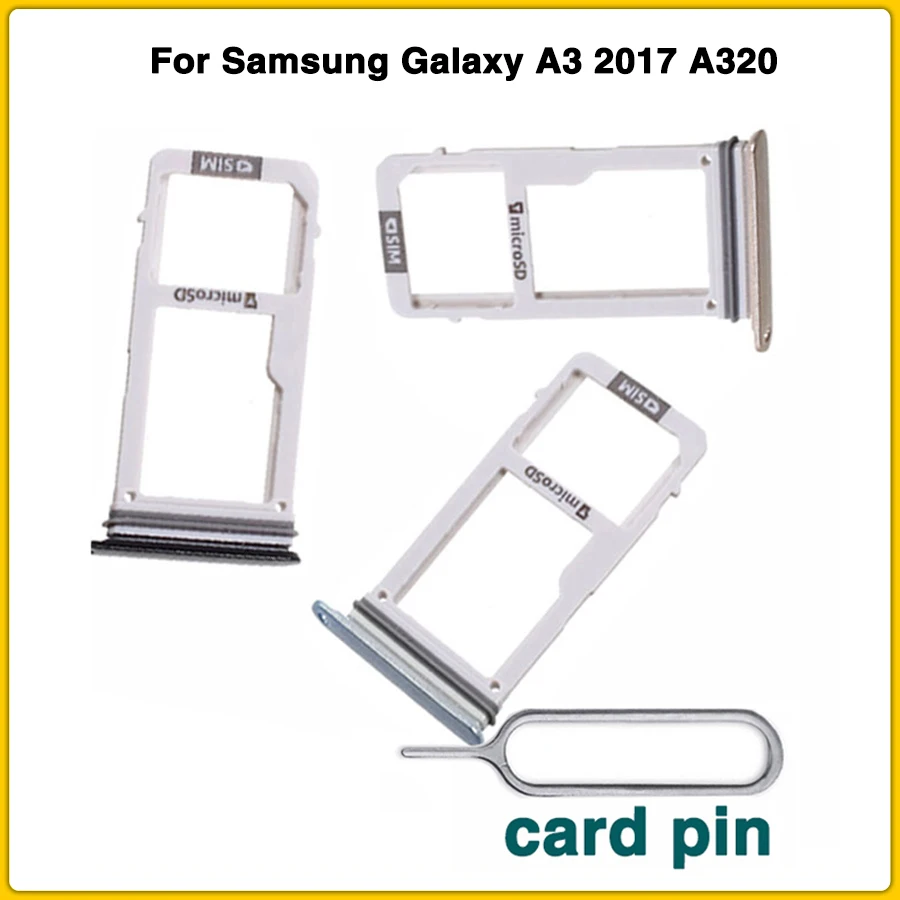 Новый лоток для sim карт a320 Samsung Galaxy A3 2017 A320 устройство считывания SIM держатель