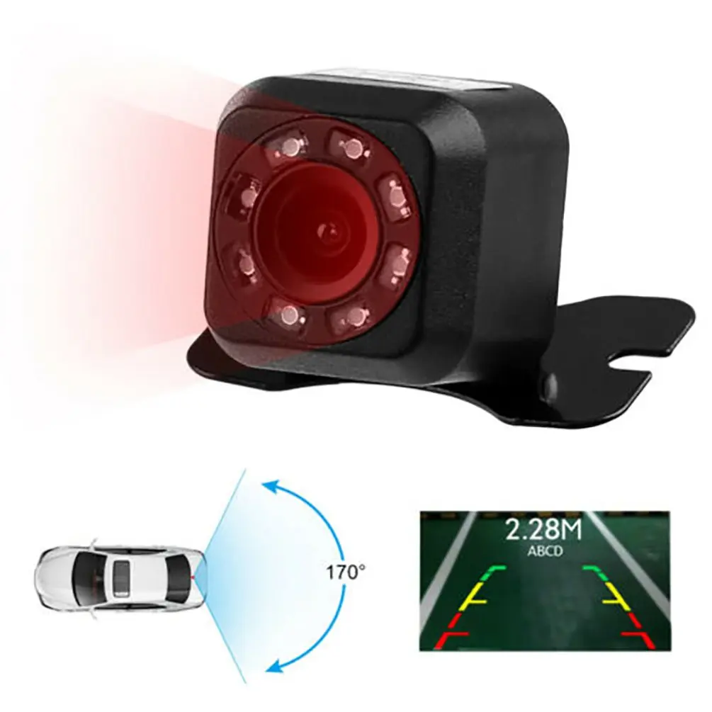 Hd Rear View Camera Infrared Car Camera Radio 170 Degree Viewing Angle Parking Night Vision Rear View Camera With Display