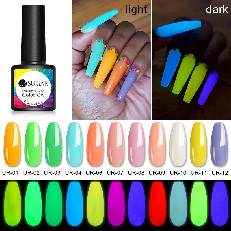 

Nail Art Night Gloss Lamination Fluorescent Gloss Lamination Nude Color Luminous Nail Polish Glue Gloss holographic nail polish