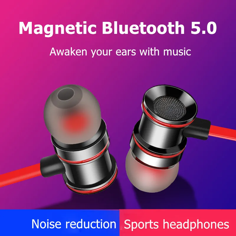Беспроводные Bluetooth наушники спортивные магнитные с шейным ремешком Спортивная