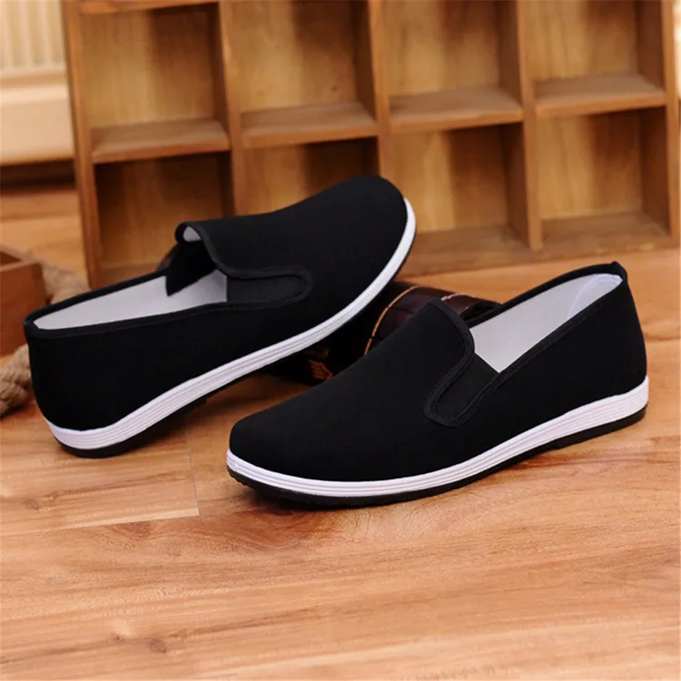 

Spring And Autumn Old Beijing Cloth Shoes Men Phase Cover Shoes Black And White with Pattern Supermarket Health Care Driver's Sh