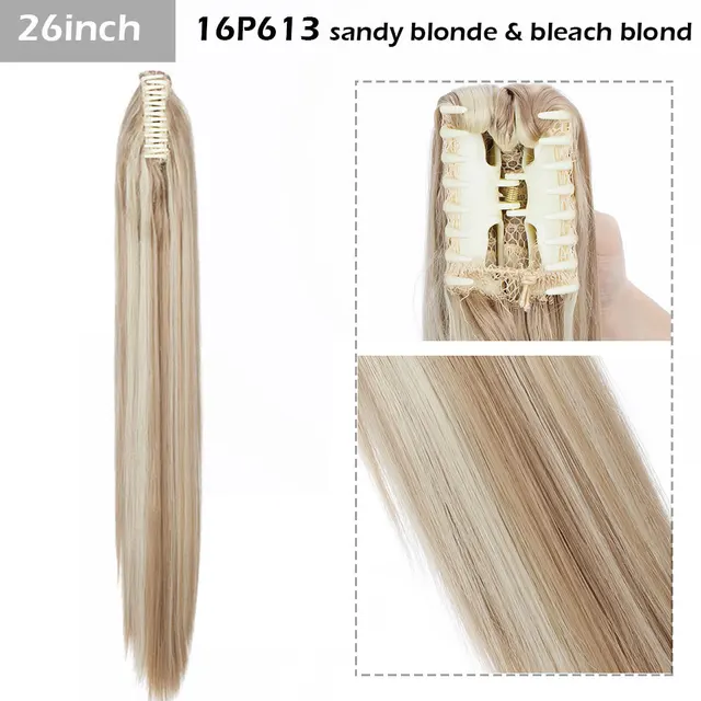 S-noilite Syntheitc Big Grab Ponytail Hair Extension Claw Clip In Ponytail Extension Hair Fake Hairpiece For Women Daily Party 26-466