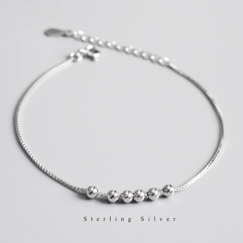 925 Sterling Silver Fashion Simple Personality Small Ball Bracelet Women's Very Fine Transfer Bead Fashion Bracelet Accessories