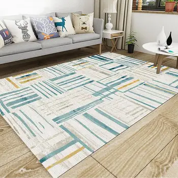 

Comfortable Polyester Floor Mat Foot Pad Anti Slip Water-Absorbing Area Rugs Home Supplies Soft Two Size Geometric Bathroom