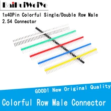 Bande de connecteur pour Arduino, 20 pièces/lot, 40 broches 1*40 2*40 simple/Double rangée mâle et femelle 2.54, broche cassable, colorée