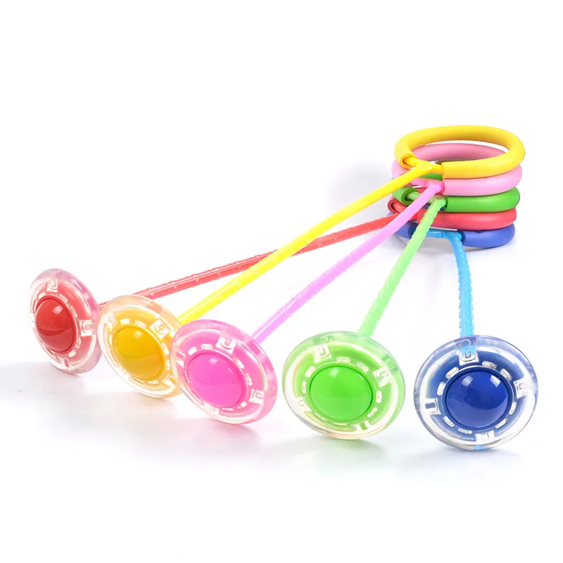 

Children Bouncing Ball Kids Case Ankle Ring on Rotating shan guang tiao Loop Single Leg Elasticity Bouncing shuai jiao Ball Toy
