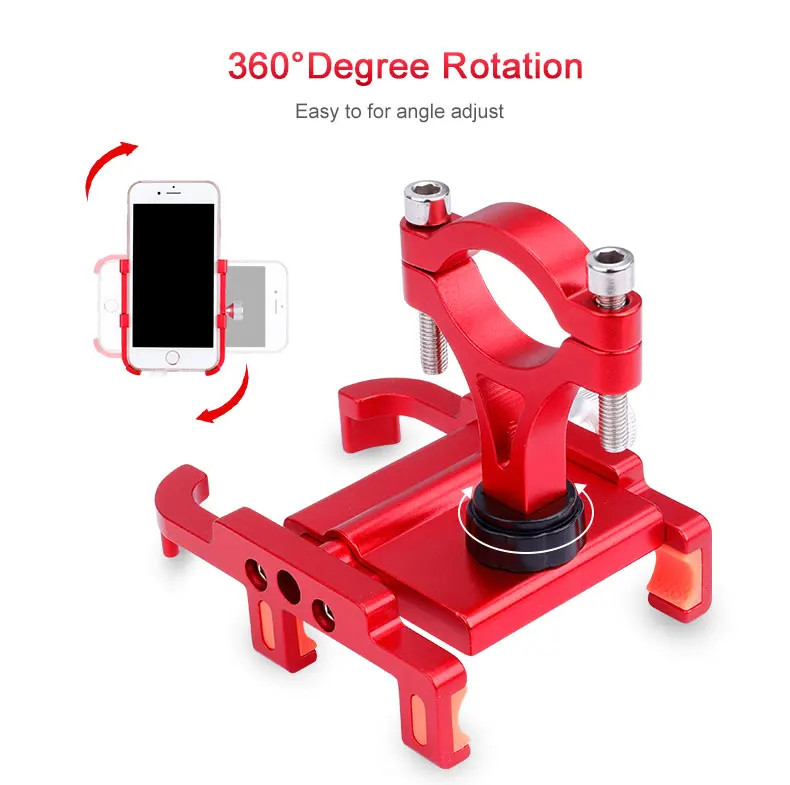 Deemount 360D вращающийся держатель для телефона из сплава, стойка для руля велосипеда, 4/6 когти, ширина, регулируемый держатель gps для мотоцикла, кронштейн для электровелосипеда