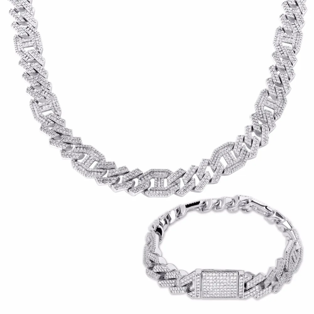 GUCY кольцо с крапановой закрепкой камня кубинские цепи ожерелье для мужчин хип-хоп Iced Out проложенный Bling багет циркон ожерелье рэпера ювелирные изделия