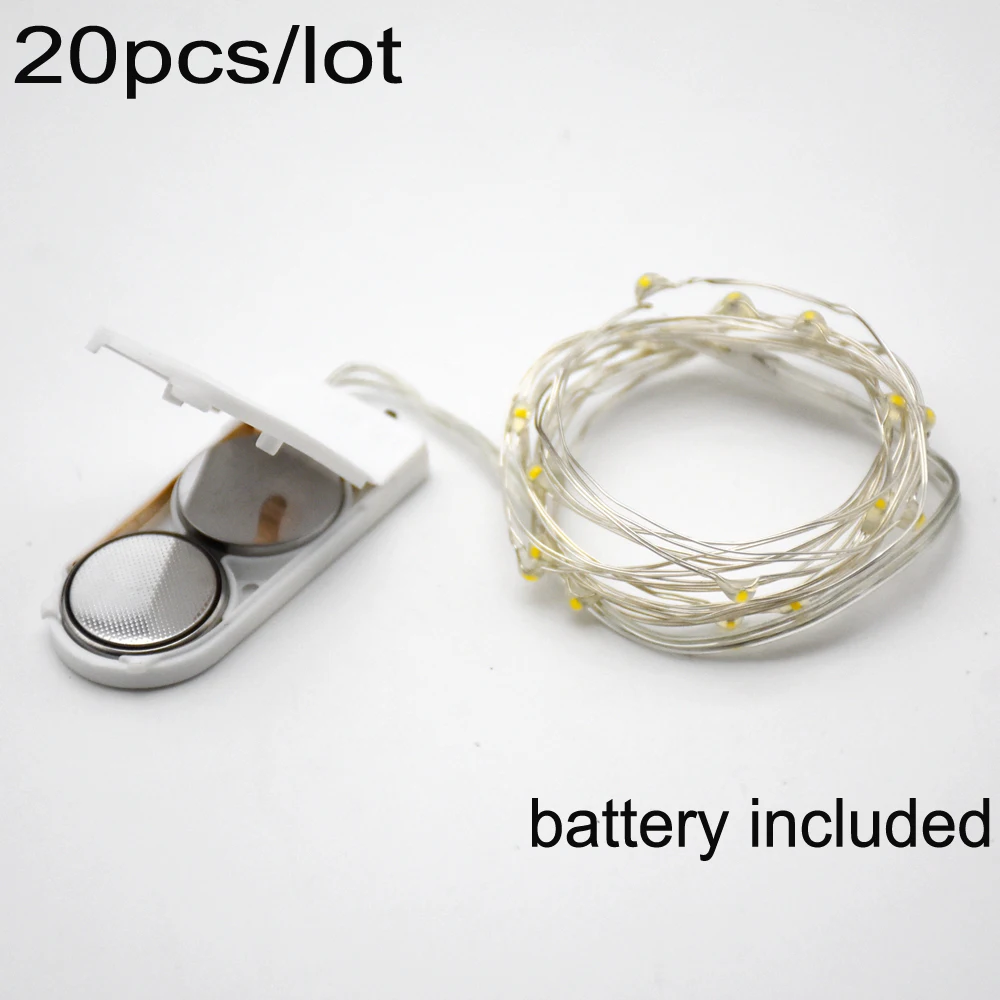 20pcs/lot 5M 50 Micro Starry LED String Light Battery Powered Waterproof Silver Wire light for DIY Wedding Party Home Decoration