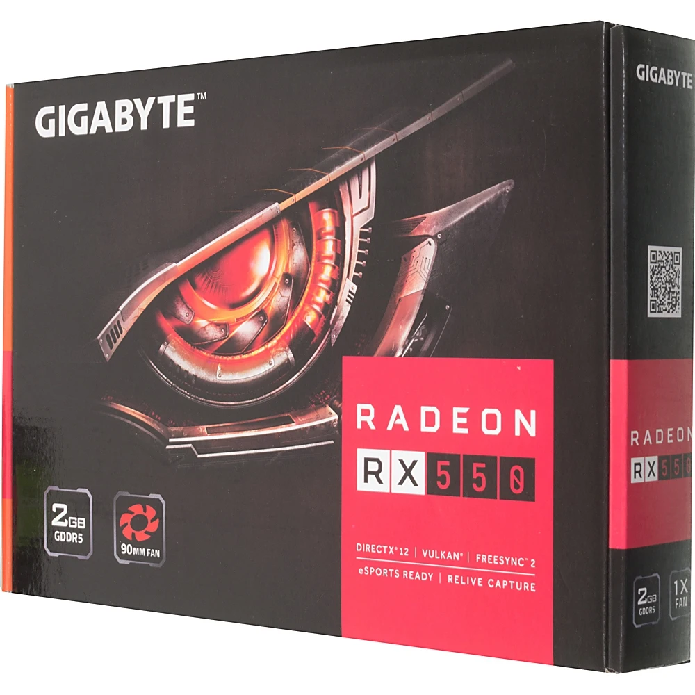 Видеокарта Gigabyte PCI-E GV-RX550D5-2GD AMD RX550 2048Mb 128b GDDR5 1183/7000 DVIx1/HDMIx1/DPx1 Ret