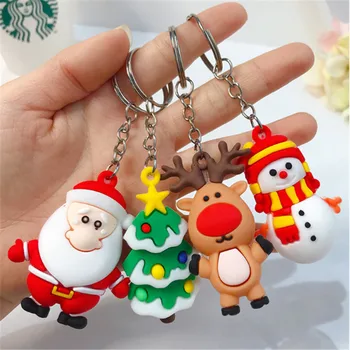 

Santa Claus The Snowman Keychain Christmas Stereo Key Chain Christmas Decorations Cartoon Mini Keychain Decorations 2021 Gift