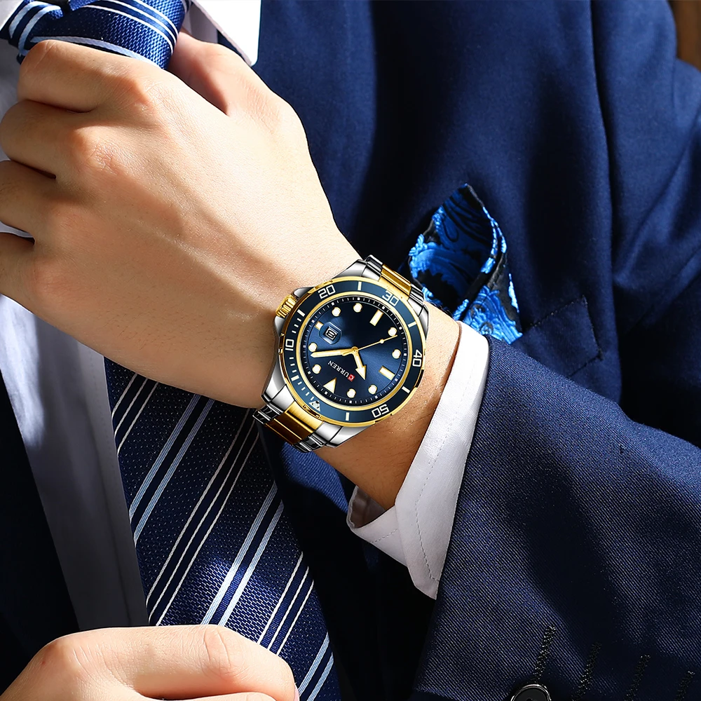 Curren *出品 CURREN Men's waterproof chronograph watch with silicone