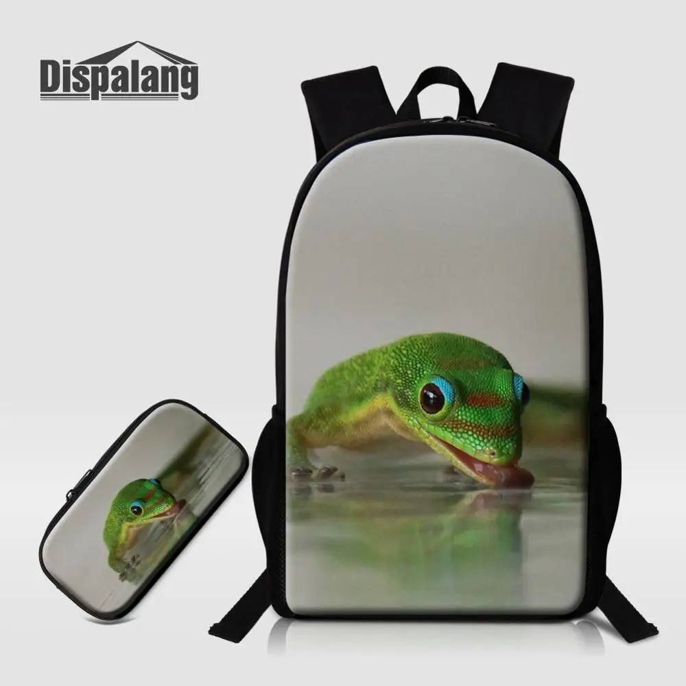 2 PCS Set20 Школьный рюкзак с 3D принтом в виде ящерицы; комплект из 2 предметов; школьный рюкзак; чехол-карандаш для мальчиков; Детский рюкзак на заказ; рюкзак для детей младшего возраста - Цвет: 2 PCS Set20