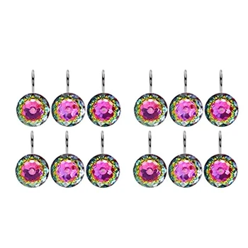 

12PCS Shower Curtain Hooks Rings for Bathroom, Decorative Resin Shower Curtain Hooks Rods Curtains and Liner