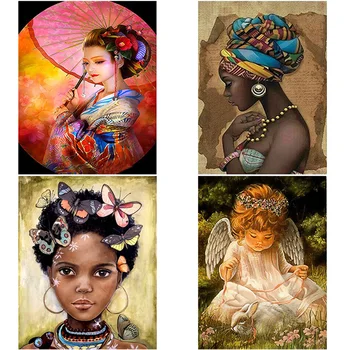 

DIY 5D Diamond Painting Woman Wolf Mosaic Diamond Embroidery Cartoon Full Round Drill Rhinestone Cross Stitch Art Home Decor