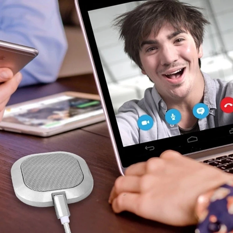 Мини портативный микрофон 360 градусов всенаправленный микрофон с 1,5 м USB кабель USB Plug and Play для видео чата Conferen