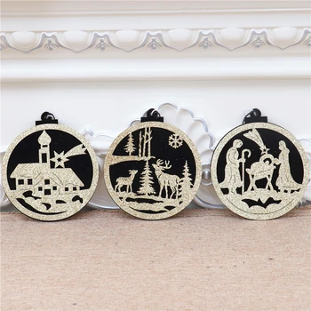 

Natural Wood Deer Pendants Christmas Tree Decoration Hanging Ornaments Crafts Xmas New Year Party Wedding Home Decor 63169