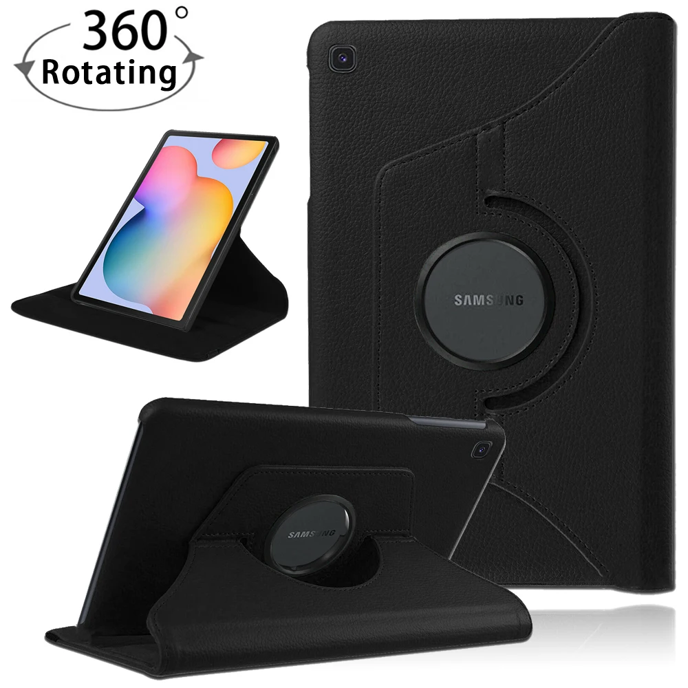 삼성 갤럭시 탭 S6 라이트 P610 스마트 태블릿 커버, 회전 360, 자동 웨이크 업 슬립 플립 가죽 스탠드 케이스