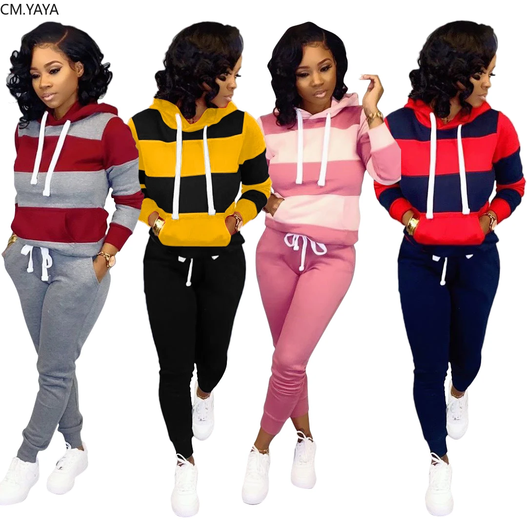 

GL Women Winter Women's set Tracksuit Full Sleeve Hoodied Sweatshirt Pockets Pants Suit Two Piece Set Outfits sweatsuit D8313