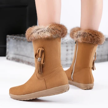 

QPLYXCO New Style Winter Snow Women Boots 2019 Plus plush Warm zipper Casual Short Boots-Style Women Shoes Wholesale C19-26