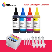 INKARENA T0731 XL чернильный картридж для принтера Epson Stylus T13 TX102 TX103 TX121 C79 C90 C92 C110 CX3900 CX4900+ 4 цвета пополнения чернил комплект