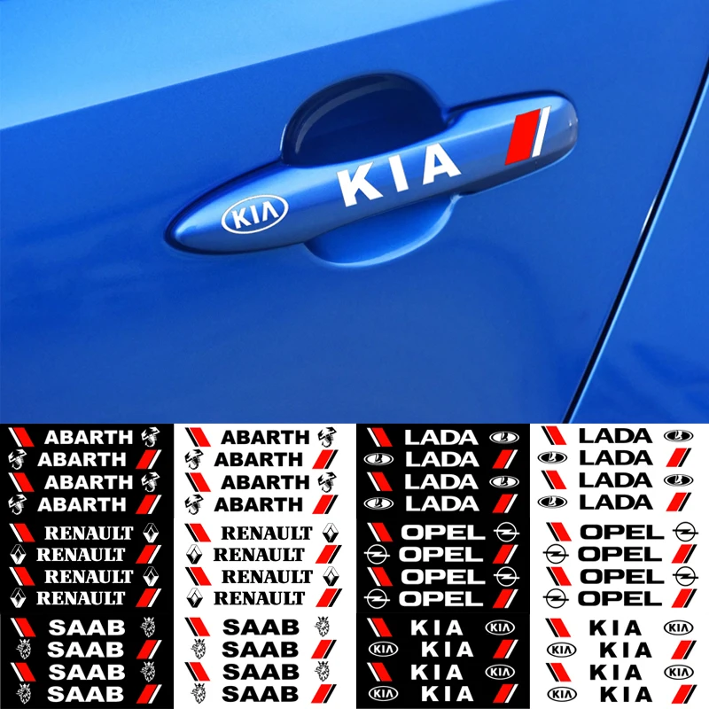 4 шт. эмблема логотип Автомобильный Стайлинг дверная ручка наклейки Наклейка для
