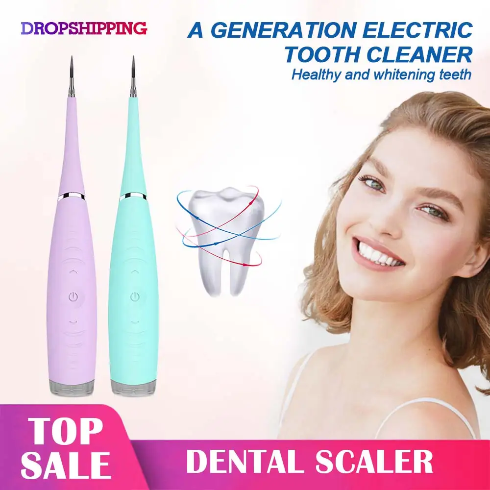 

Portable Electric Sonic Dental Scaler Tooth Calculus Remover Tooth Stains Tartar Tool Dentist Whiten Teeth Health Hygiene white