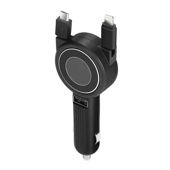 

3 in 1 Car Charger For Samsung For iPhone Android Micro USB Type C Portable Cable Usb Cable with Multi function Telescopic Cable