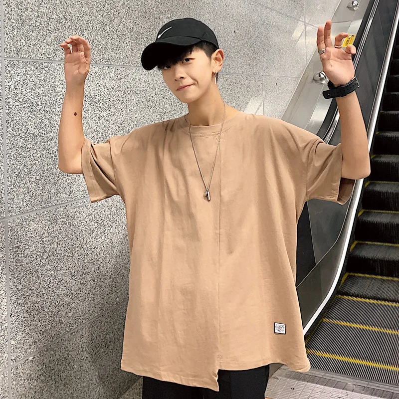 

Large Size 2019 Summer Wear INS Joint Tops Trend Short Sleeve T-shirt Men's Loose-Fit Japanese-style Tx02